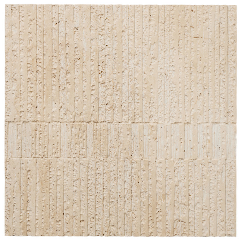 Stretto 16x16 Textured Honed Marble Wall Tile, Cream