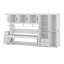 Lit escamotable simple avec armoire murale, armoire et bureau-119619756