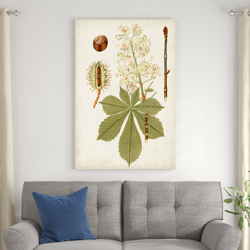 Feuilles antiques, H 48 po x l 32 po