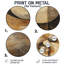 Orbiting Shapes In Sepia Space - Art mural rond en métal abstrait-531218459