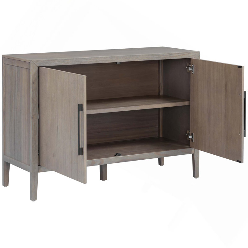 Buffet de ferme 47,25 pouces avec placage de pin et 2 portes, Gris