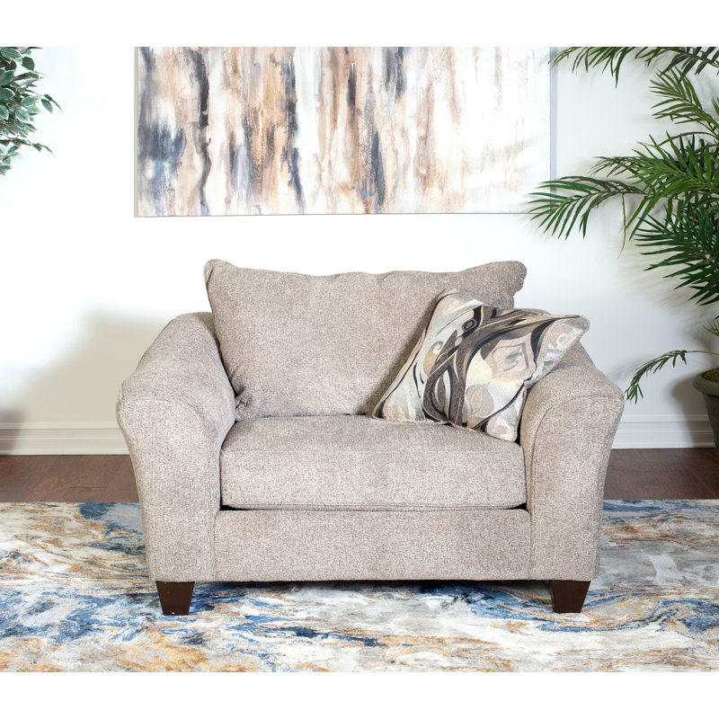 Chaise avec accoudoirs en tissu Camero, gris