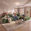 Canapé modulaire 135,4 po pour salon modulaire en L en velours côtelé rembourré à compression-1836065201-1836065202