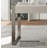 Solid Wood Saddle Leather White Office Desk-110429888