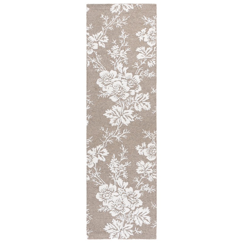 Glamour Hand Tufted Wool, Viscose Floral Indoor Rug, Runner 2'3" x 8'