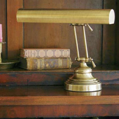 Advent Piano Table Lamp, Antique Brass