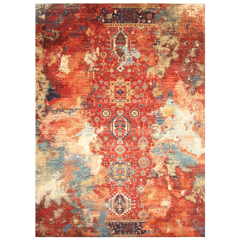 High-Quality Hand-Knotted Red And Multi Area Rug