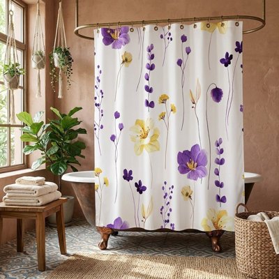 Rideau de douche en tissu imperméable Watercolor Floral