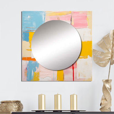 Deanania - Peinture abstraite miroir carré pour décoration murale