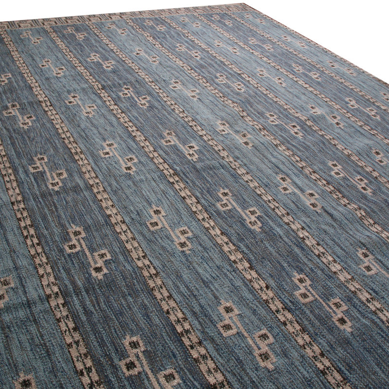 Rug & Kilim’S Scandinavian-Inspired Cream Gray & Beige Brown Natural Wool Rug, Rectangle 8' x 10'