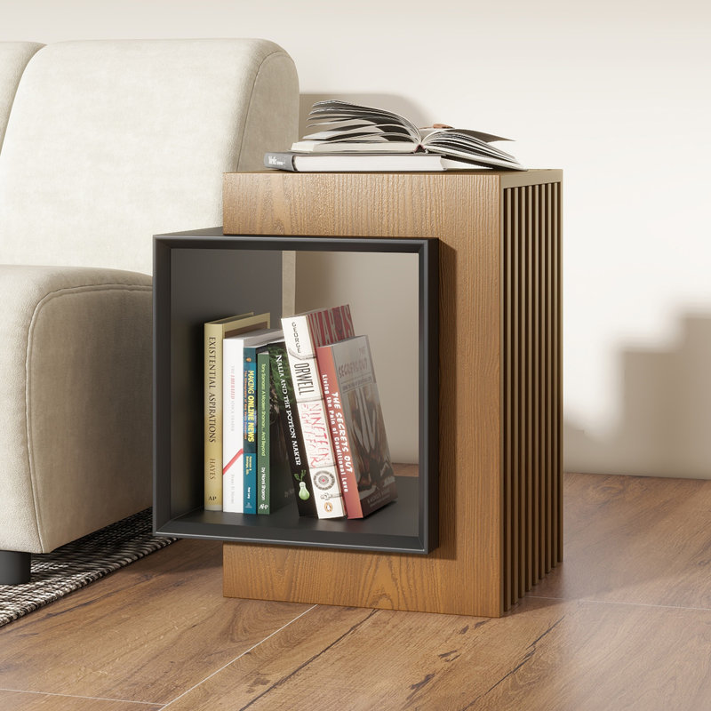 Mid Century Modern Wood End Table, Brown