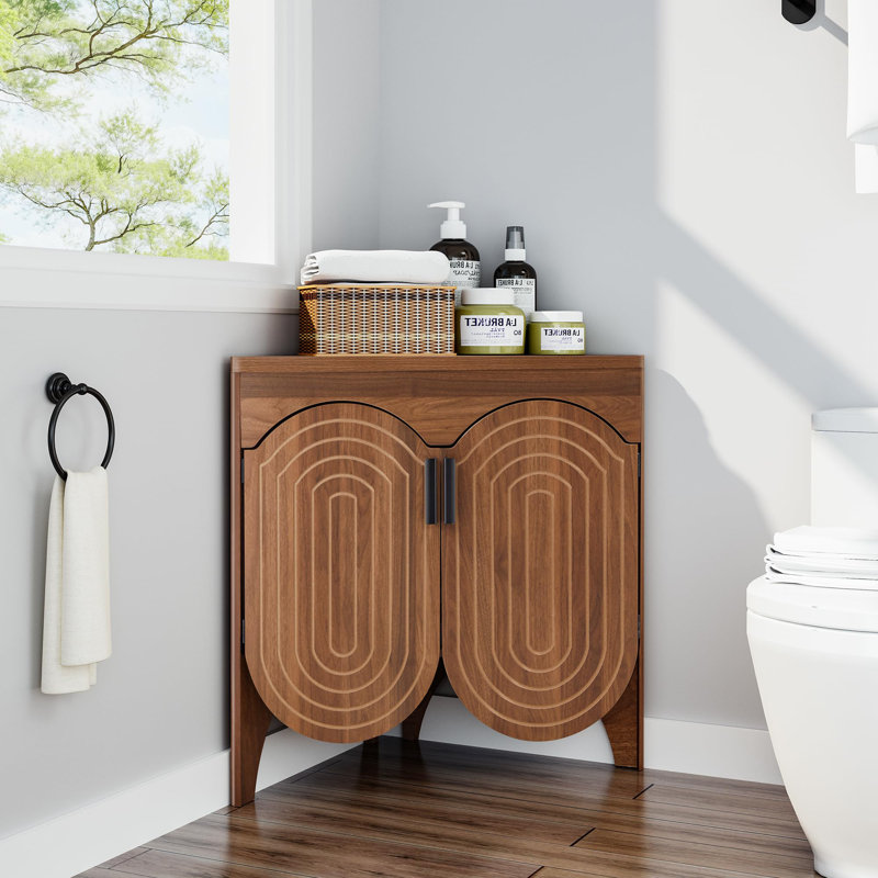 Armoire de coin Mid Century, Noyer