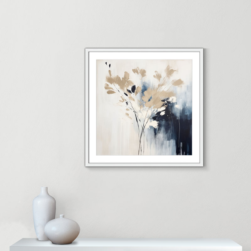 «Bliue Earthly Neutralité II» par Irena Orlov, L 27,5 po x H 27,5 po, Imprimé mat, Blanc satiné