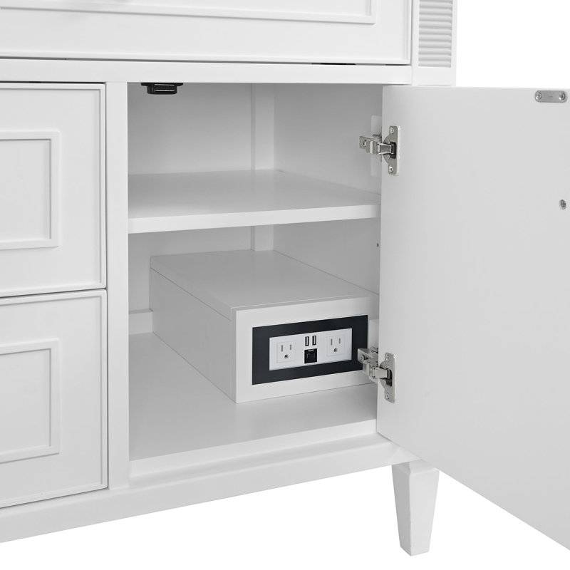 Lorelai 36'' W Single Vanity, Carrara White, Bright White, 8" Widespread