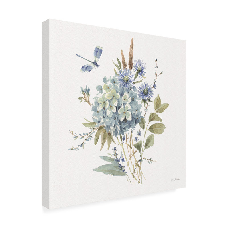 «Bohemian Blue 04 on White» par Lisa Audit, reproduction d'art sur toile tendue, H 35 po x l 35 po x p 2 po
