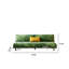 Causeuse 59,06 po en mélange de lin vert avec coussins décoratifs-669650399-669650393