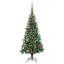 vidaXL Artificial Pre-lit Christmas Tree Green PVC and Metal-583694588
