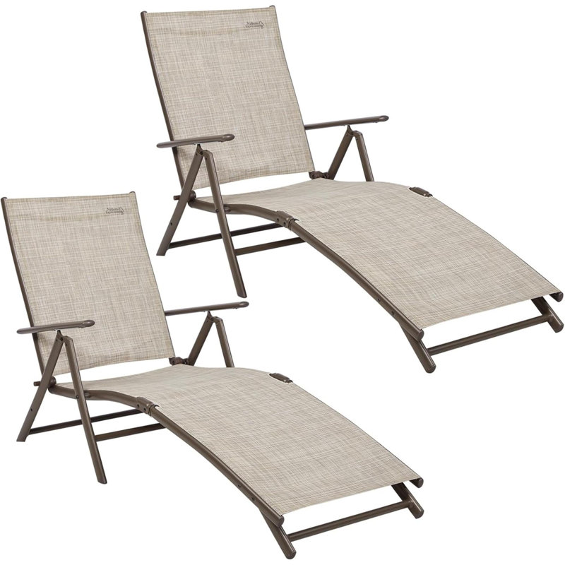 Chaise de plage Nicoy, Brun, Beige