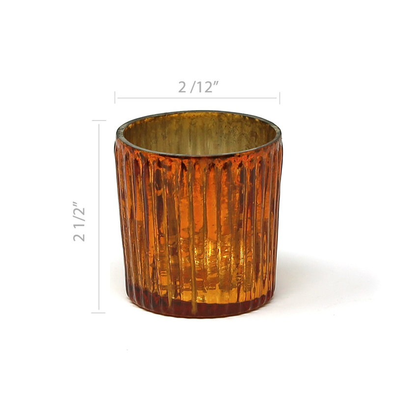 Votive en verre à côtes