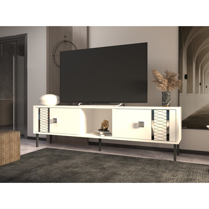 Keikei Unfinished TV Stand, Chrome