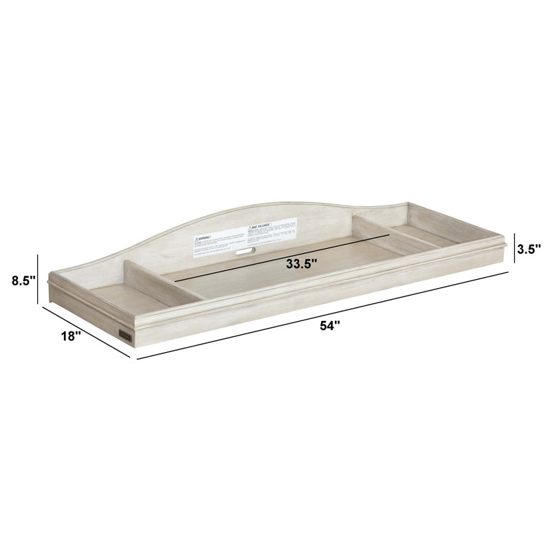 Charleston White Wood Changing Topper with Side Compartments