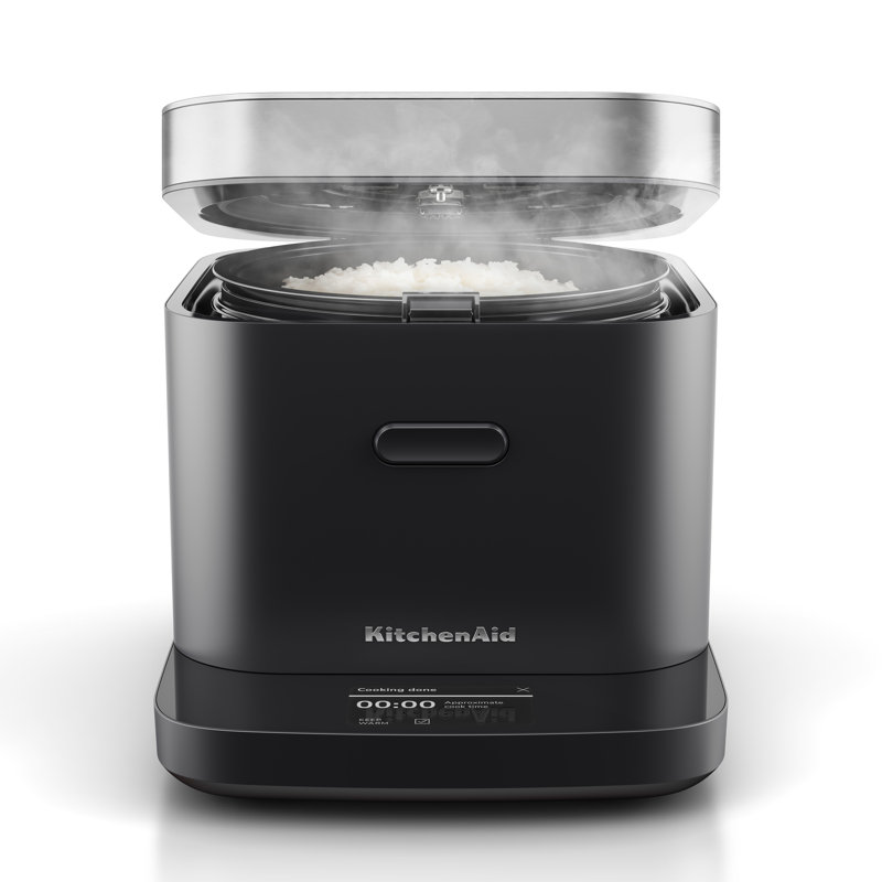 KitchenAid® Compact Grain and Rice Cooker with Integrated Scale & Precise Pour Technology - Black Matte, Black Matte