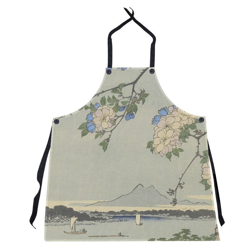 Bib Apron, Beige/Yellow/Blue