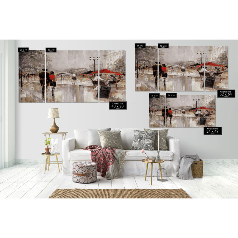 " Riverwalk Charm " 3 - Pieces, 40" H x 80" W x 1.5" D