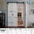 84'' Solid + Manufactured Wood double Bi-Fold Barn Doors Primed ready for use-98430417