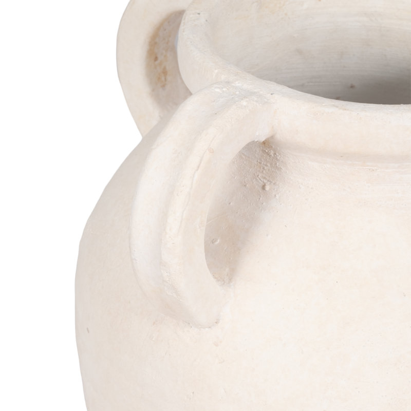 Handmade Ceramic / Porcelain Table Vase, 12" H x 10" W x 10" D, White