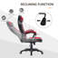 Fauteuil de jeu d'ordinateur à 5 points vibrants HOMcom
