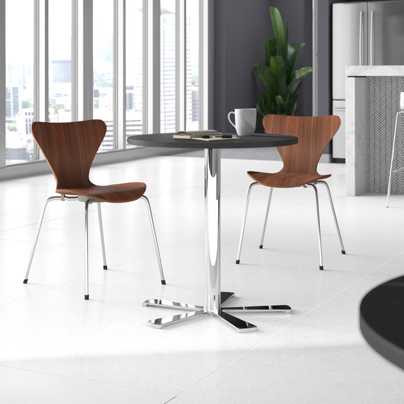 Table de réunion circulaire Iolande, H 29 po x L 28 po x l 28 po, Chrome