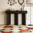 Modern Painted Entryway Table Curved Drawers Geometric Legs-399565460
