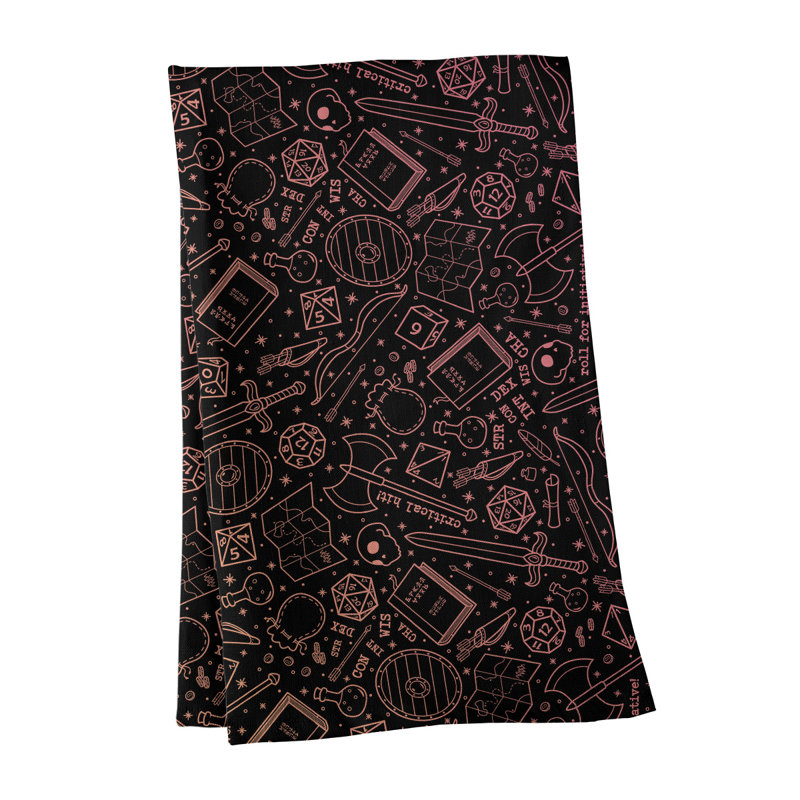 Mcguigan Tea Towel Kitchen Towel, Poly Twill, Black/Light Red
