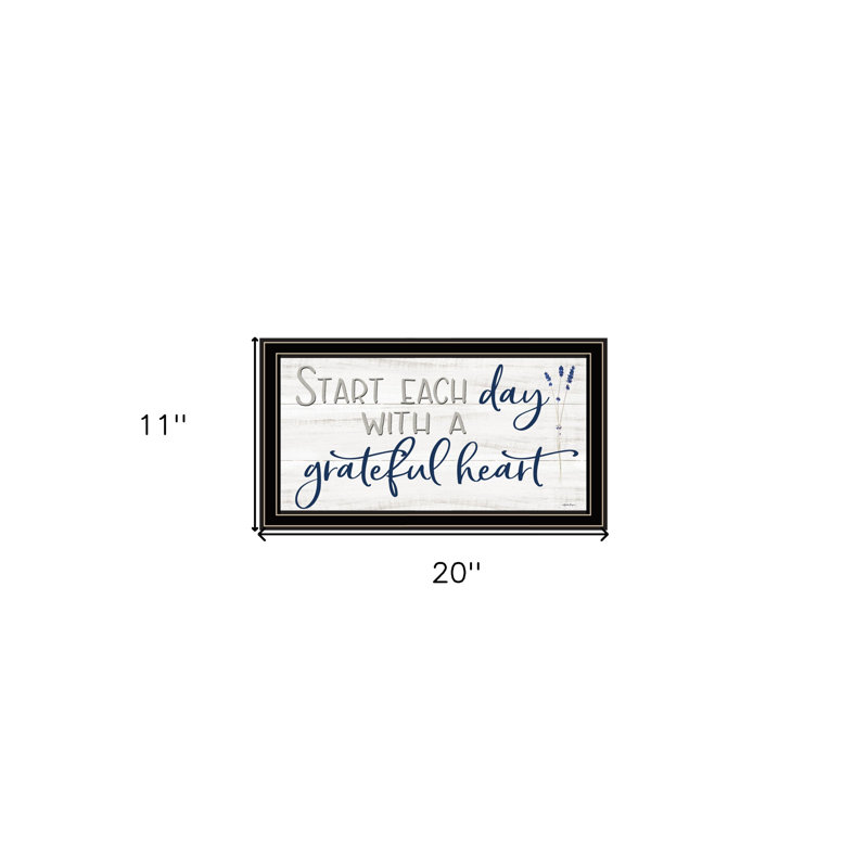 «Grateful Heart», impression murale encadrée noire