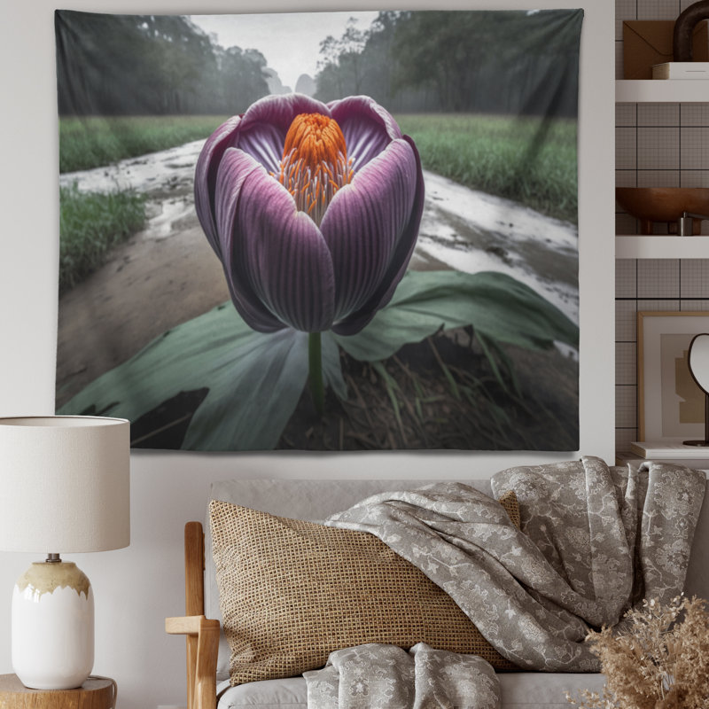Tapisserie en polyester avec punaises, H 50 po x l 60 po