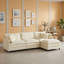 Canapé modulaire avec coussins de siège et repose-pieds mobile-1880512577