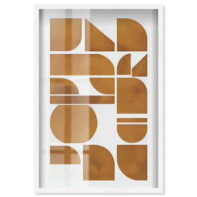 Lost Shapes I Shadowbox Print Boho Wall Decor by Art Remedy, White Frame, 17 x 25