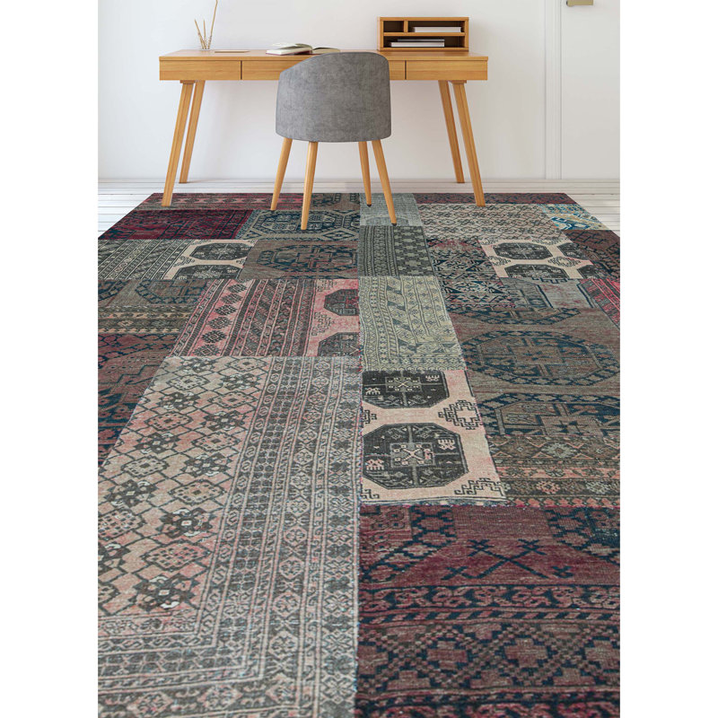 Afghan Wool Patchwork Area Rug