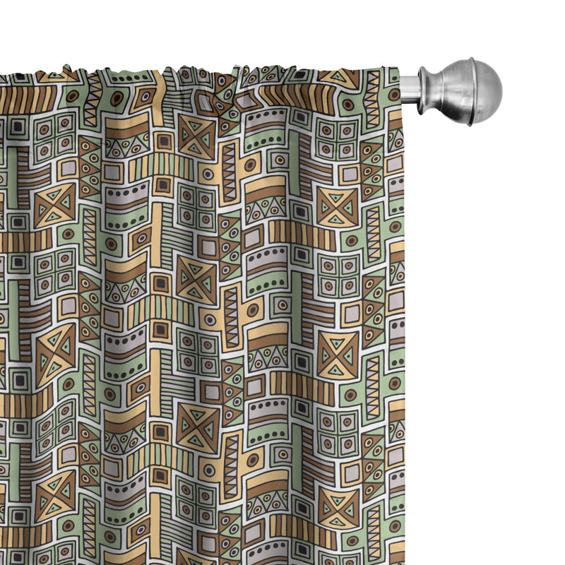 Panneau coulissant tribal semi-diaphane avec passe-tringle, 28 po x 95 po
