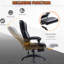 6 fauteuils de bureau massants, 5 réglages, cuir PU, inclinaison réglable et repose-pieds, cuir noir confortable avec masseur à vibrations, modes, inclinaison, hauteur, rotation à 360 °, rétractable