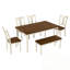 Ensemble de salle à manger 6 pièces avec 4 chaises et un banc