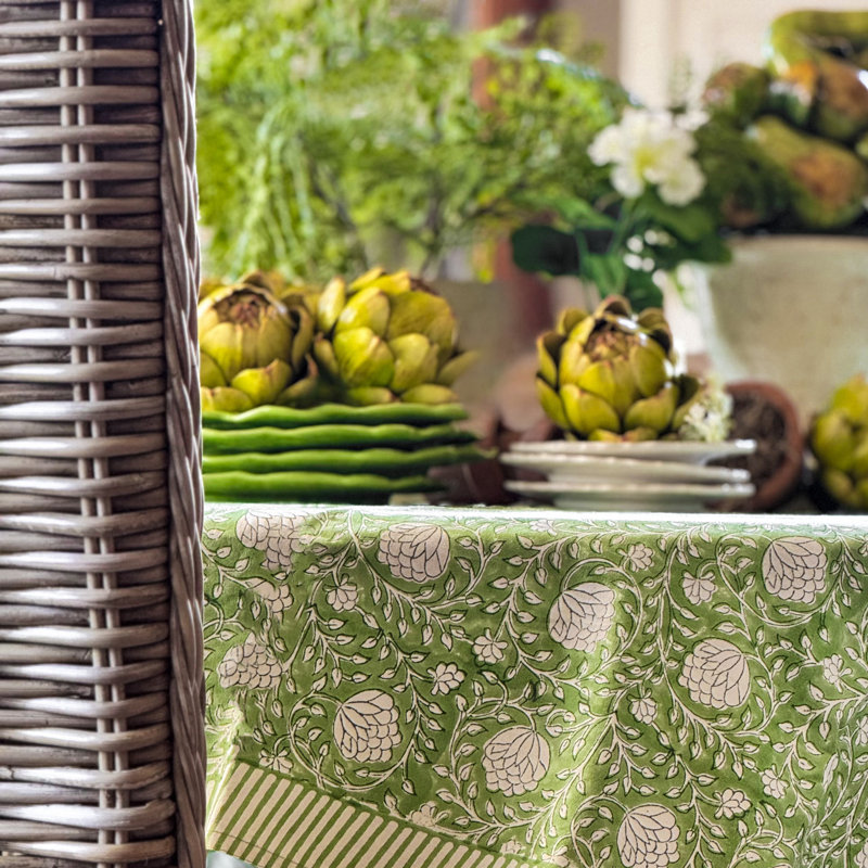 Eden Green Square Tablecloth, 60" Square