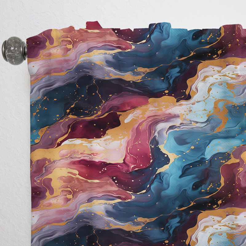 Gold Galactic Dreams Marble Dreams - Rideau obscurcissant en marbre abstrait - 1 panneaux, L 52 po x L 108 po