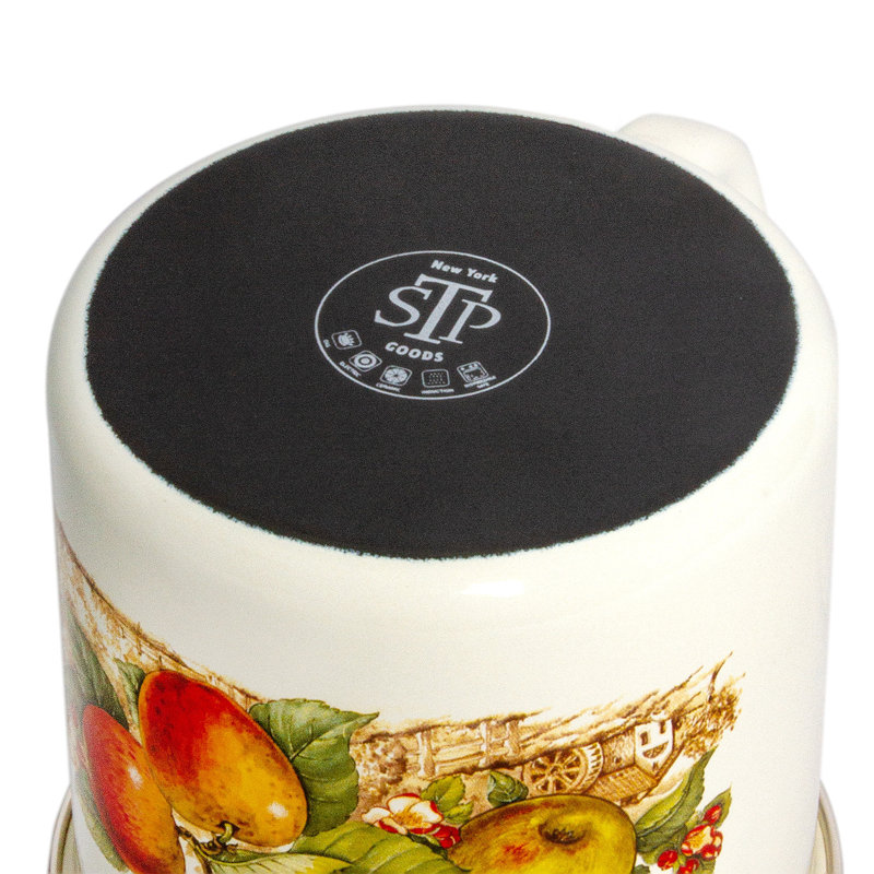 Tasse émaillée pommes style champêtre traditionnel