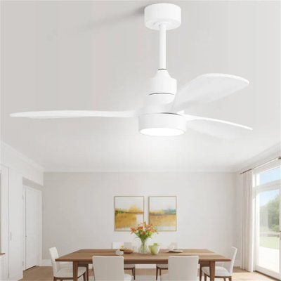 Ventilateur de plafond 48 pouces avec 3 pales en bois massif et télécommande