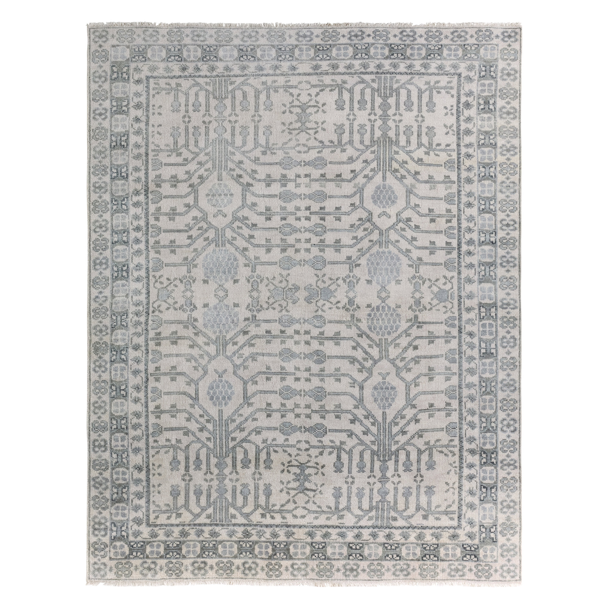 Handmade Wool Gray Rug, Rectangle 10' x 14'