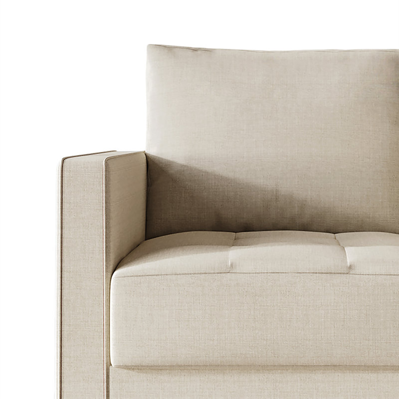 Canapé à accoudoirs carrés 74,60 po Newquay, 100 % polyester beige