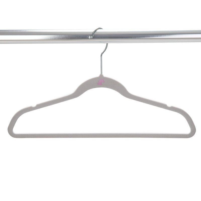 White Velvet Non-Slip Kids Hangers, Set of 25