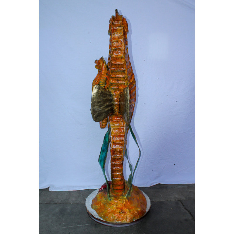 Large Bronze Seahorse and Baby Ocean Fountain Sculpture 26" x 22" x 66"H
